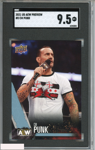 2021 UPPER DECK AEW ALL ELITE WRESTLING PREVIEW CM PUNK #0 SGC 9.5 MT+