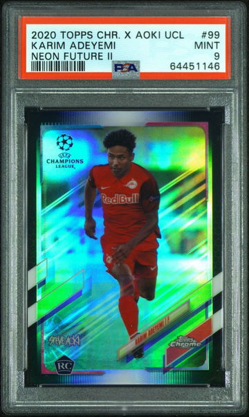 KARIM ADEYEMI STEVE AOKI UEFA CHAMPIONS LEAGUE NEON FUTURE  II PSA 9 56/99