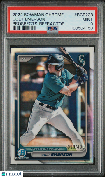 2024 Bowman Chrome Prospects Colt Emerson #BCP238 Refractor /499 PSA 9
