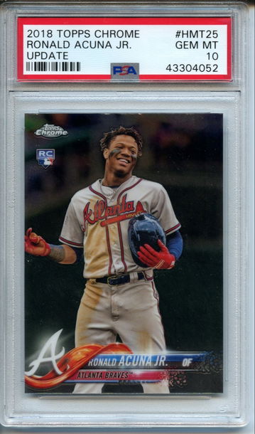2018 Topps Chrome Update Ronald Acuna Jr #HMT25 PSA Gem Mint 10