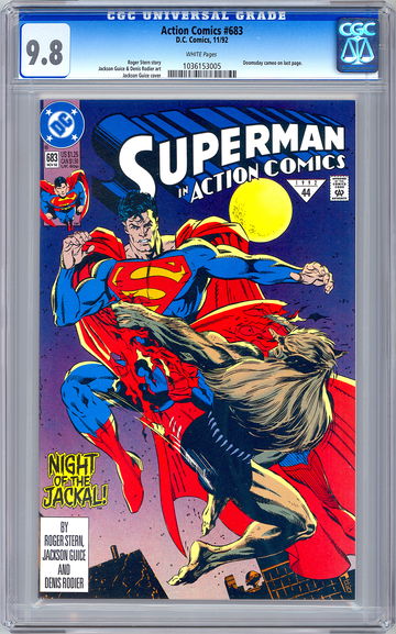 ACTION COMICS #683 CGC 9.8 *FIRST DOOMSDAY APPEARANCE* DEATH OF SUPERMAN 1992