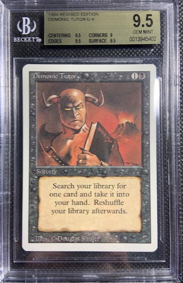 1994 MTG Magic The Gathering Revised Demonic Tutor BGS 9.5 Gem Mint 