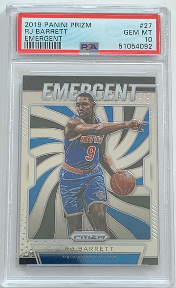2019 Prizm Emergent RJ Barrett RC 27 PSA 10