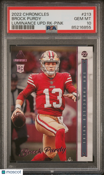 2022 Panini Chronicles Luminance Update Rookies Brock Purdy #213 PSA 10