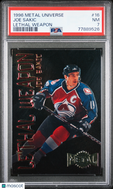 Joe Sakic 1996 Metal Universe Lethal Weapon #16 Colorado Avalanche - PSA 7