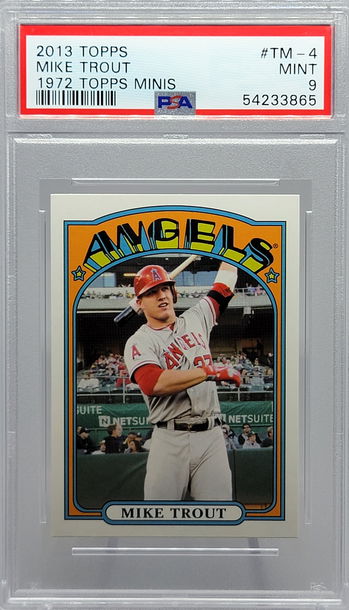 2013 TOPPS #TM-4 MIKE TROUT 1972 TOPPS MINIS PSA 9
