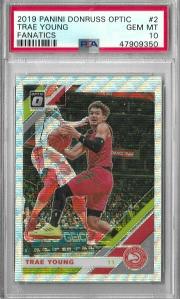 2019-20 Donruss Optic Fanatics Silver Prizm #2 Trae Young Atlanta Hawks PSA 10