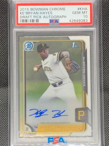 2015 Bowman Chrome Draft Ke'Bryan Hayes Draft Pick Autos PSA 10 GEM MINT 