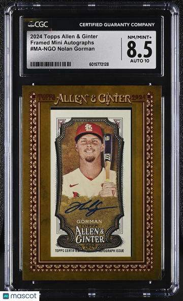 2024 Topps Allen & Ginter Nolan Gorman #MA-NGO Mini Autographs CGC 8.5