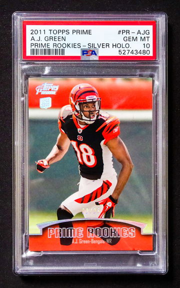 2011 Topps Prime - AJ Green - Prime Rookies Rookie Silver Holo SSP /25 PSA 10 Gem Mint
