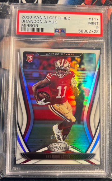2020 Panini Certified Football BRANDON AIYUK 49ers Rookie Mirror #/299 PSA 9