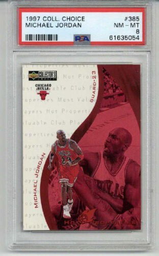 1997 UPPER DECK COLLECTOR'S CHOICE #385 MICHAEL JORDAN CARD BULLS PSA 8 LOW POP