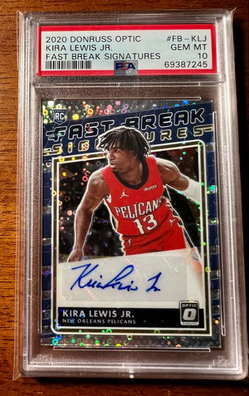 2020 Optic Kira Lewis Fast Break Signatures PSA 10, Pop 1