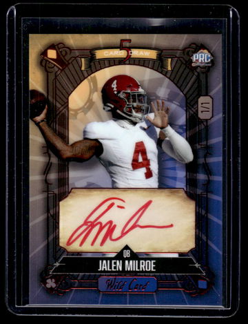 2024 Wild Card 5 Card Draw Jalen Milroe #5CDCA-JM Auto 1/1