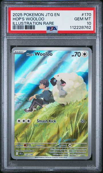 2025 POKEMON JTG EN-JOURNEY TOGETHER ILLUSTRATION RARE HOP'S WOOLOO #170 PSA 10