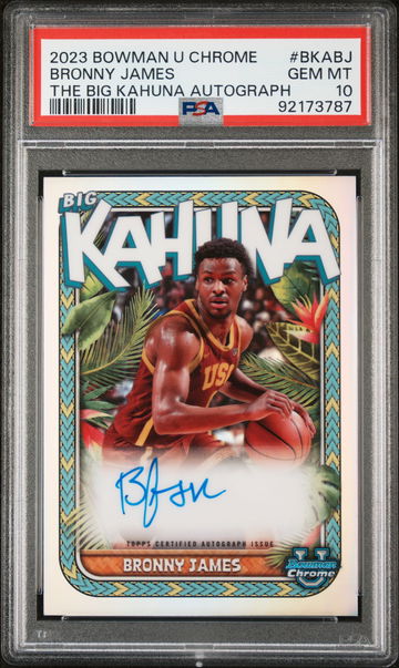 2023 Bowman University Chrome the Big Kahuna Autographs Bronny James Jr. #BKABJ /150 PSA 10