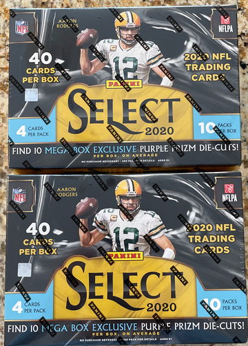 Two 2020 Panini Select Football Mega Box 2020 - Factory Sealed 