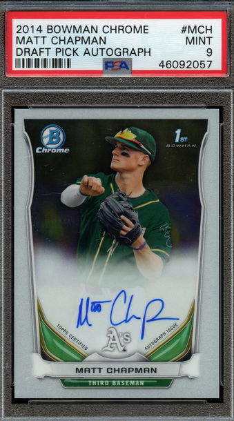 2014 Bowman Chrome Draft Auto Matt Chapman PSA 9 Mint Rookie