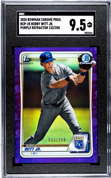 2020 Bowman Chrome Prospects Purple Refractors #BCP25 Bobby Witt Jr. SGC 9.5