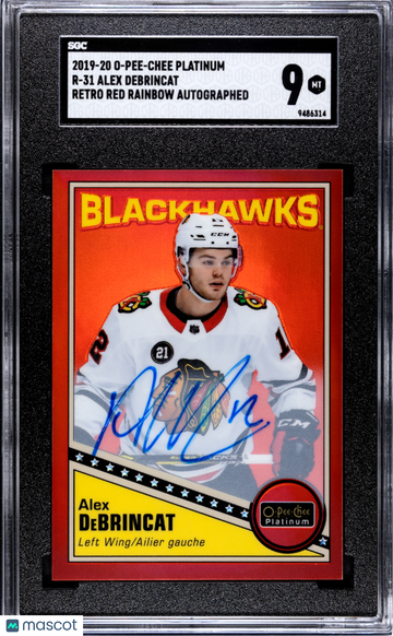 2019 O-Pee-Chee Platinum Alex Debrincat #R-31 Retro Red Rainbow Autograph SGC 9