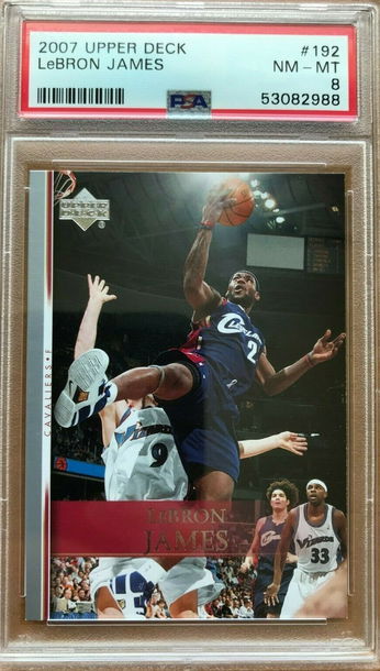 2007 Upper Deck #192 LeBron James Cleveland Cavaliers PSA 8 NM-MT