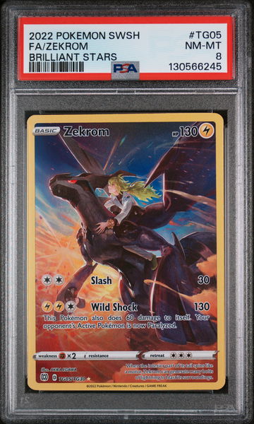 2022 Pokemon Sword and Shield Brilliant Stars Zekrom #TG05 PSA 8