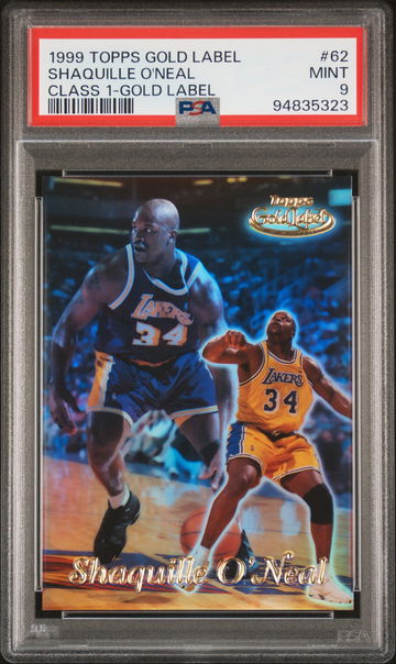 1999 TOPPS SHAQUILLE O'NEAL GOLD LABEL CLASS 1 CLASS 1-GOLD LABEL #62 PSA 9 BK.A1.47