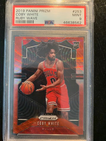 2019 Prizm Ruby Wave Coby White PSA 9