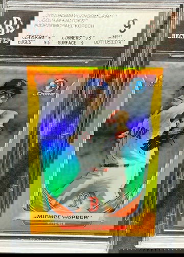 2014 Bowman Chrome Draft Gold Refractor Michael Kopech BGS 9 (w/ 2 9.5 sub)  /50