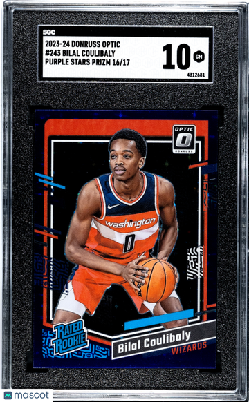 2023 Donruss Optic Bilal Coulibaly #243 Purple Stars Prizm SGC 10