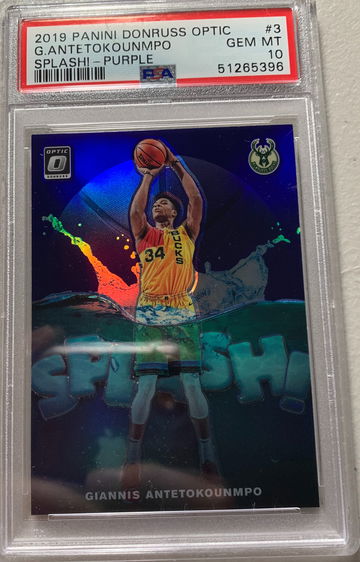 2019 Optic Giannis Antetokounmpo Splash Purple PSA 10