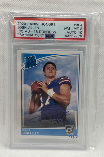 2020 panini honors josh allen r/c 18 donruss /7 Auto Psa 8 Auto 10 🔥🔥🔥 POP 1