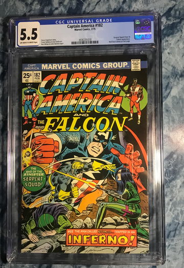 Captain America and The Falcon #182 CGC 5.5 ow/w Red Skull cameo, Serpent Squad