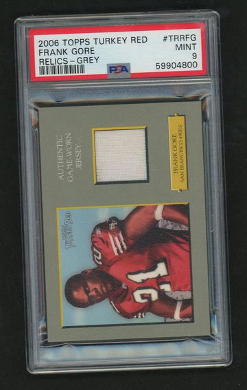 2006 Topps Turkey Red Relics Grey Frank Gore #TRR-FG Jersey PSA 9