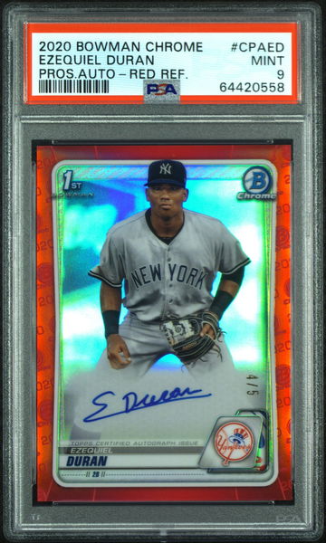 2020 Bowman Chrome Ezequiel Duran Red Refractor Auto