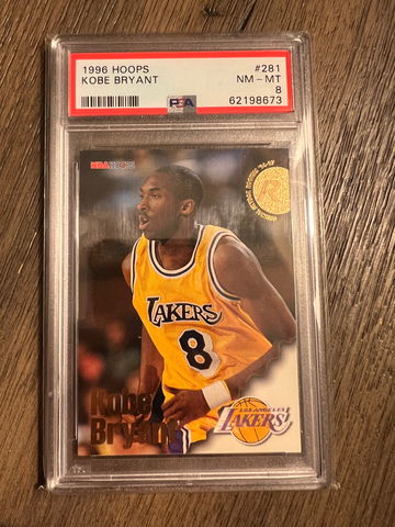 1996 NBA Hoops Kobe Bryant Rookie PSA 8