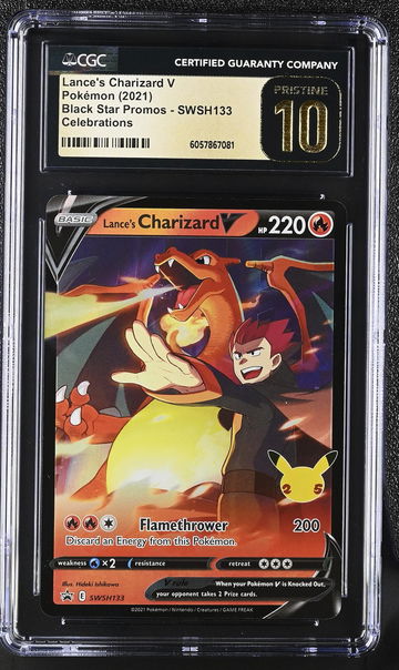 2021 Pokemon Black Star Promos Lance's Charizard V #SWSH133 CGC Pristine 10