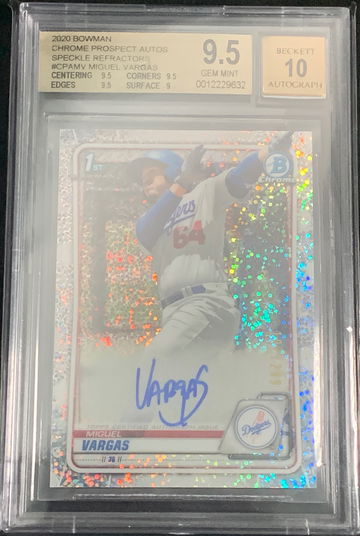 2020 1st Bowman Chrome Miguel Varga Spackle Auto /299 BGS 9.5