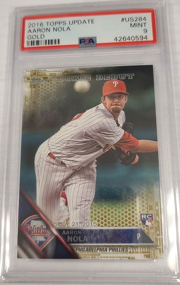 Aaron Nola 2016 Topps Update Gold PSA 9