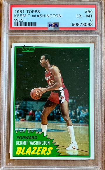 1981 Topps Basketball #89 WEST Kermit Washington - Graded PSA 6 EX MT New Style Label. RARE