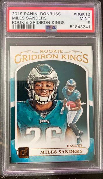 2019 donruss miles sanders rookie gridiron kings psa 9