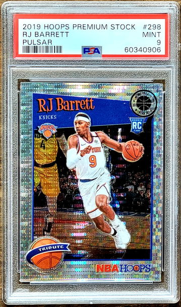 2019 RJ BARRETT Panini Hoops Premium Stock Pulsar Prizm PSA 9 Rookie RC #298 