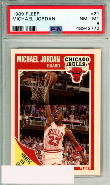 1989 FLEER MICHAEL JORDAN #21 CHICAGO BULLS PSA NM-MT 8