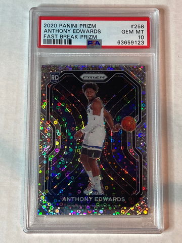 2020 Panini Prizm Anthony Edwards Fast Break Prizm PSA 10