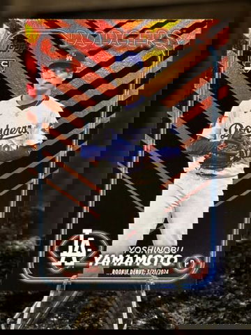 2024 Topps Update YOSHINOBU YAMAMOTO RC Holiday Fall Foil US149 Dodgers Rookie