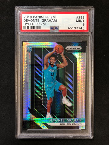 2018 Panini Prizm - Devonte Graham - Rookie Hyper Prizm PSA 9 Mint