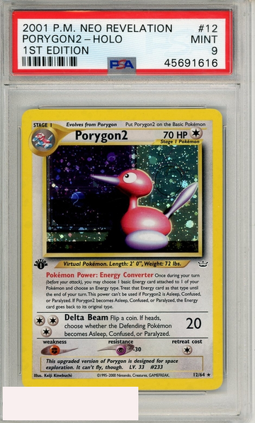 2001 POKEMON NEO REVELATION PORYGON2-HOLO #12 1ST EDITION PSA 9 MINT