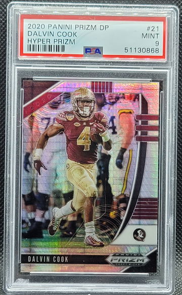2020 Prizm Draft Picks Hyper Prizm #21 Dalvin Cook 15/75 PSA 9 Minnesota Vikings