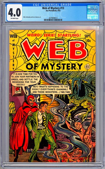 WEB OF MYSTERY #13 CGC 4.0 CULT GOLDEN AGE PRE-CODE HORROR ACE PERIODICALS 1952