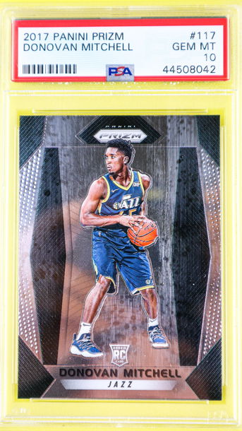 Donovan Mitchell RC 2017-18 Panini Prizm PSA 10 #117